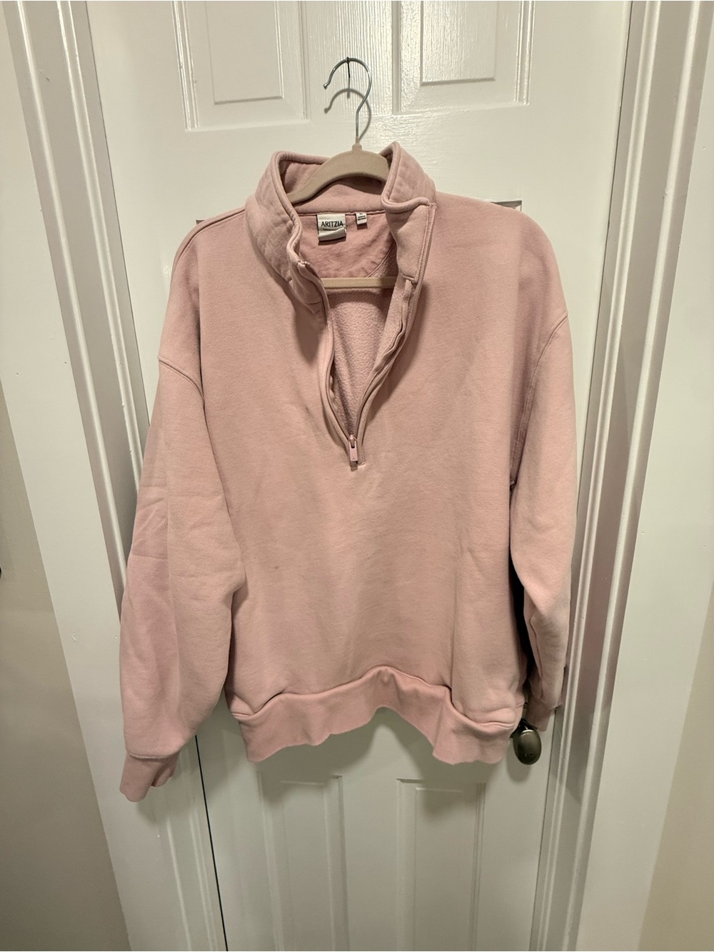 Aritzia Pink Quarter-Zip Sweatshirt